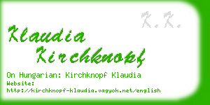 klaudia kirchknopf business card